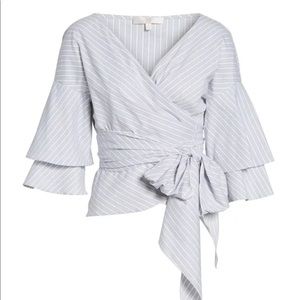 WAYF Beckett Tiered Bell Sleeve Top (M)